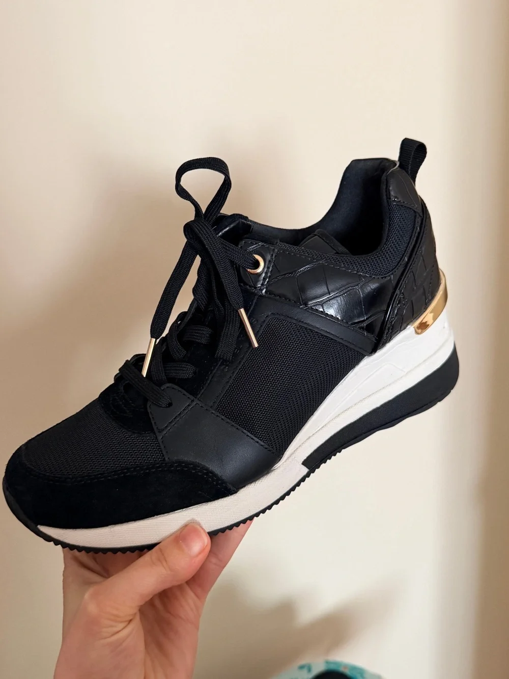 Michael Kors Black and Gold Women's Fashion Sneakers